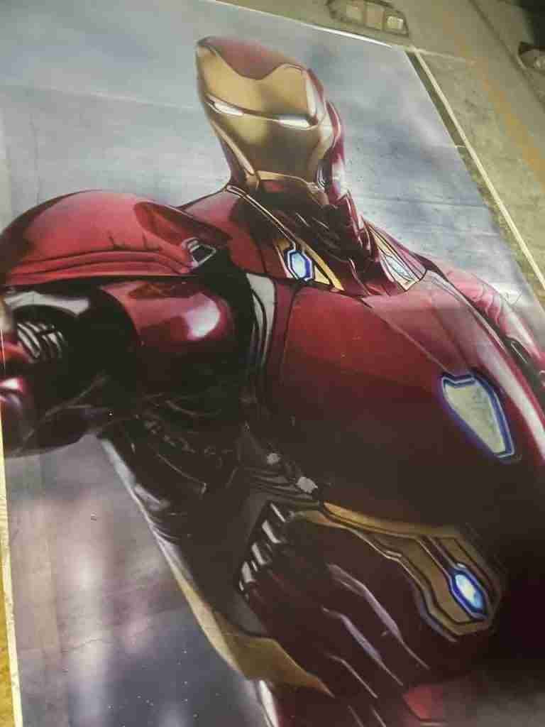 A large full-color figure printed onto a concrete floor